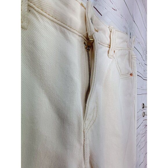H&M &Denim Coupe Standard‎ Straight Leg Cream White Jeans Mid Waist Size 4 - Picture 9 of 11